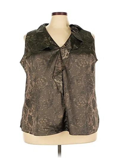 Pre-owned Tahari Sleeveless Blouse In Brown