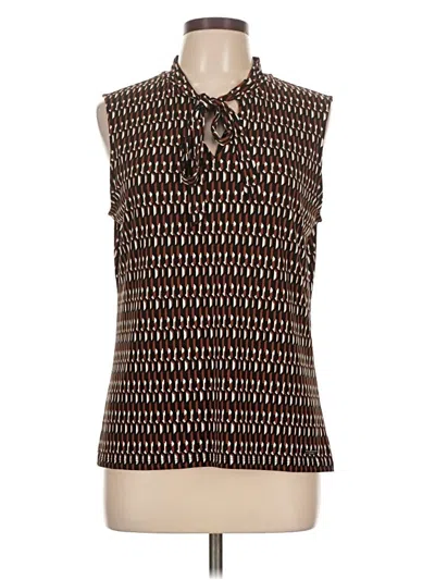 Pre-owned Tahari Sleeveless Blouse In Brown