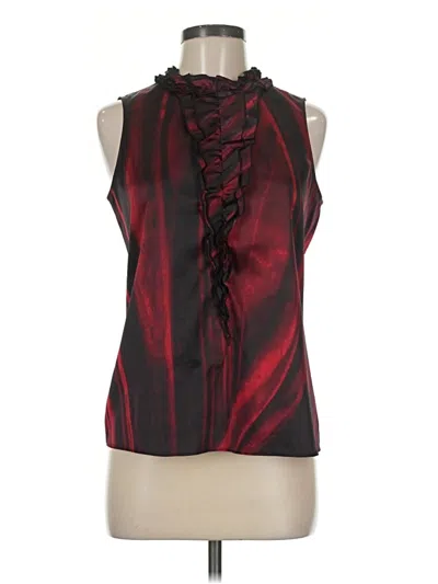 Pre-owned Tahari Sleeveless Blouse In Burgundy