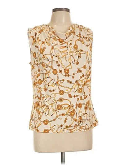 Pre-owned Tahari Sleeveless Blouse In Gold