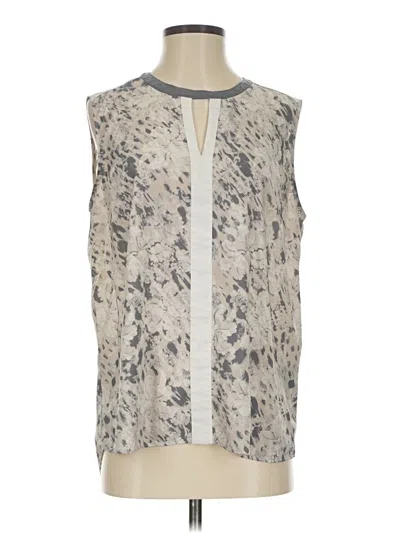 Pre-owned Tahari Sleeveless Blouse In Gray