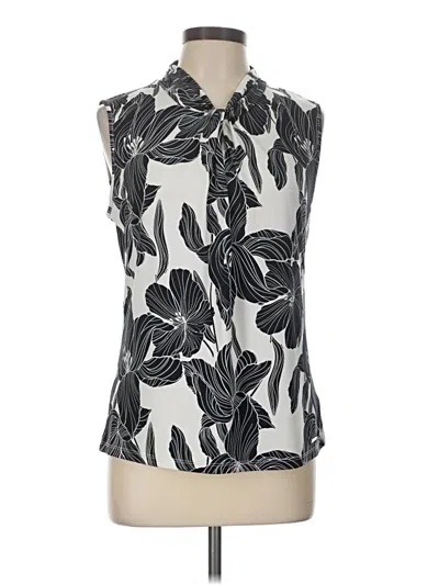 Pre-owned Tahari Sleeveless Blouse In Gray