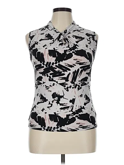 Pre-owned Tahari Sleeveless Blouse In Gray