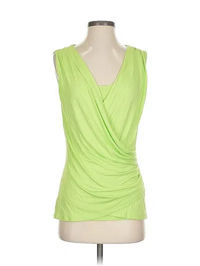 Pre-owned Tahari Sleeveless Blouse In Green