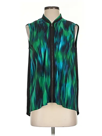 Pre-owned Tahari Sleeveless Blouse In Green