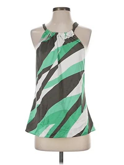 Pre-owned Tahari Sleeveless Blouse In Green