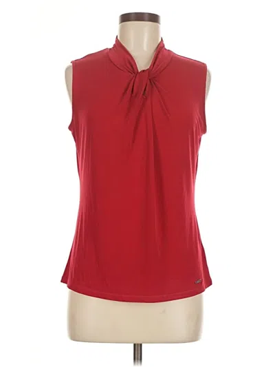 Pre-owned Tahari Sleeveless Blouse In Red