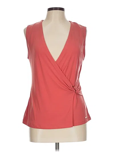 Pre-owned Tahari Sleeveless Blouse In Red