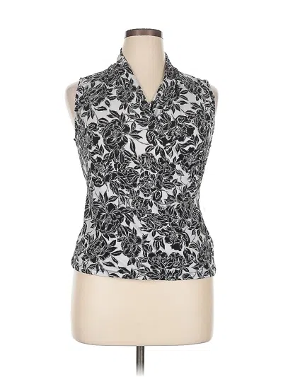 Pre-owned Tahari Sleeveless Blouse In Silver