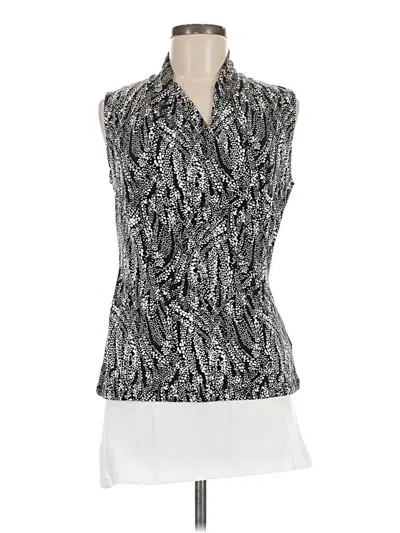 Pre-owned Tahari Sleeveless Blouse In Silver