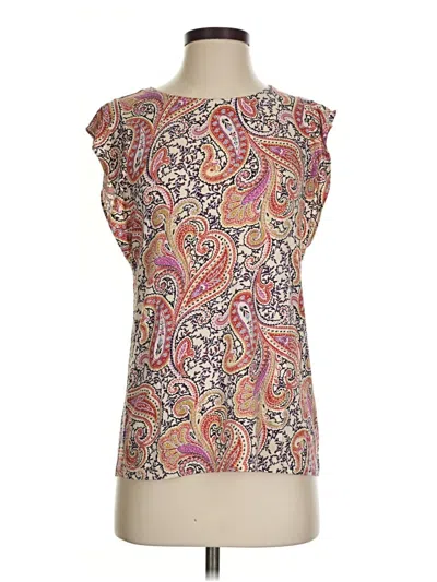 Pre-owned Tahari Sleeveless Blouse In Tan