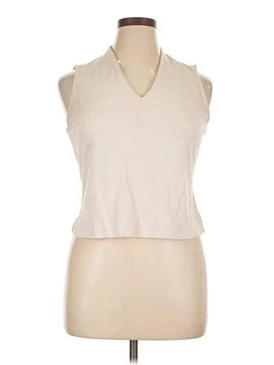 Pre-owned Tahari Sleeveless Blouse In White