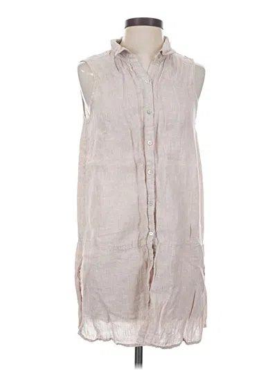 Pre-owned Tahari Sleeveless Button Down Shirt In Gray