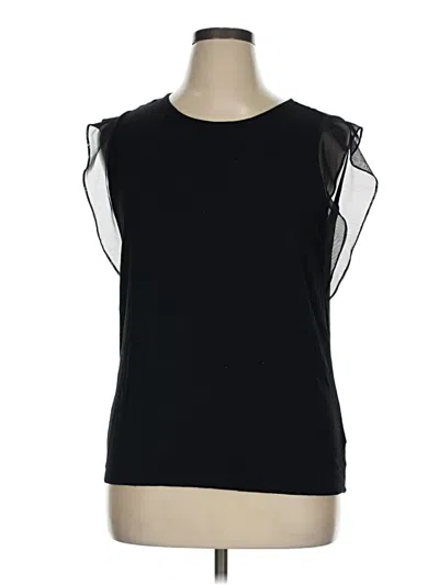 Pre-owned Tahari Sleeveless Top Black Boatneck Tops