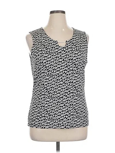 Pre-owned Tahari Sleeveless Top Black Scoop Neck Tops