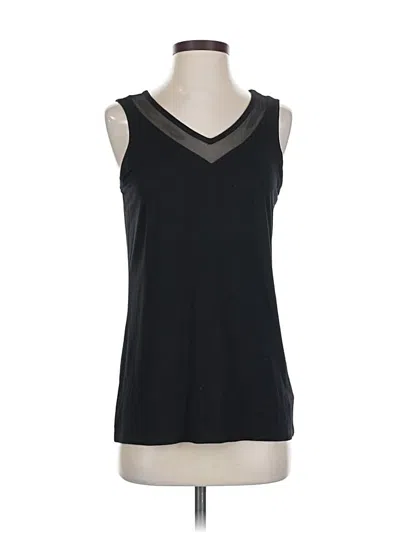 Pre-owned Tahari Sleeveless Top Black V Neck Tops