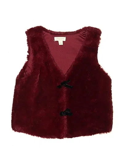 Pre-owned Tahari Kids' Sleeveless Top Burgundy Plunge Neckline Tops