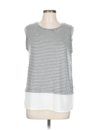 Pre-owned Tahari Sleeveless Top Gray Scoop Neck Tops