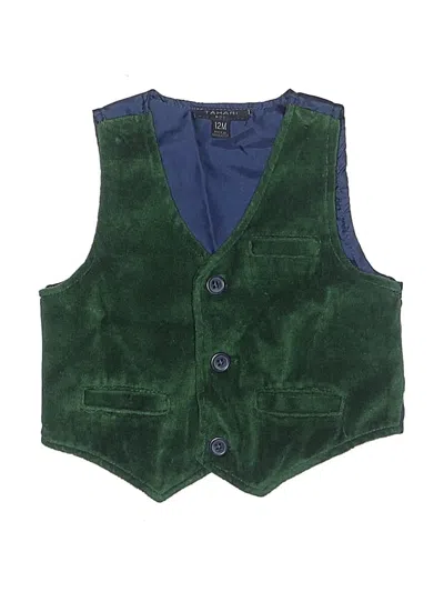Pre-owned Tahari Babies' Sleeveless Top Green Tie Neck Tops