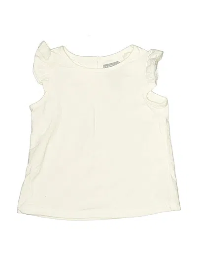 Pre-owned Tahari Kids' Sleeveless Top Ivory Ruffles Neckline Tops In White