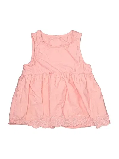 Pre-owned Tahari Babies' Sleeveless Top Pink Ruffles Neckline Tops