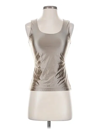 Pre-owned Tahari Sleeveless Top Silver Scoop Neck Tops