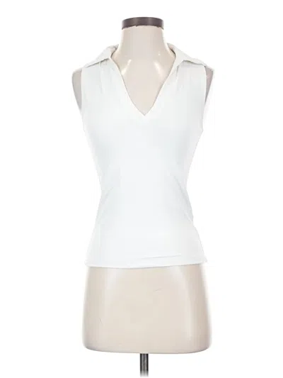 Pre-owned Tahari Sleeveless Top White Halter Neckline Tops
