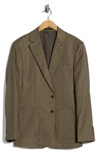 Tahari Slim Fit Check Blazer In Green
