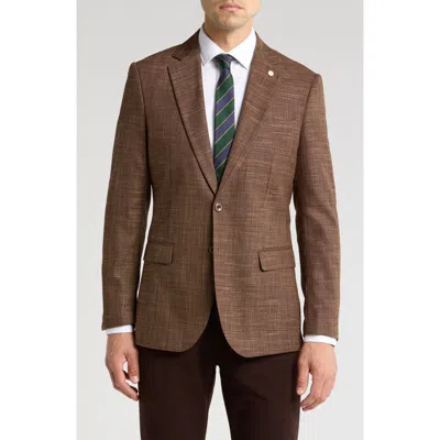 Tahari Slim Fit Grid Plaid Blazer In Brown