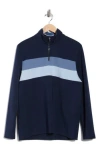 Tahari Slim Fit Half Zip Pullover In Blue