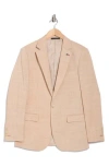 Tahari Slim Fit Sharkskin Blazer In Sand