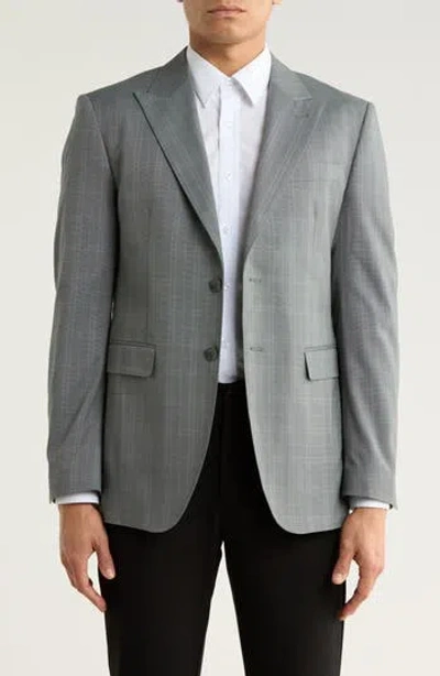 Tahari Slim Fit Tonal Windowpane Plaid Blazer In Brown