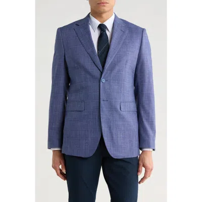 Tahari Slim Fit Tonal Windowpane Plaid Blazer In Brown