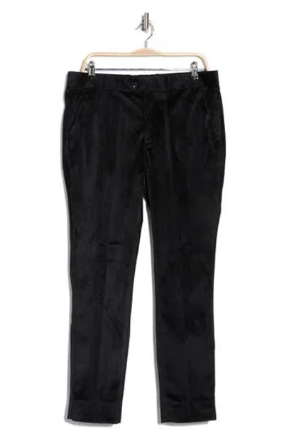 Tahari Slim Fit Velvet Dress Pants In Black
