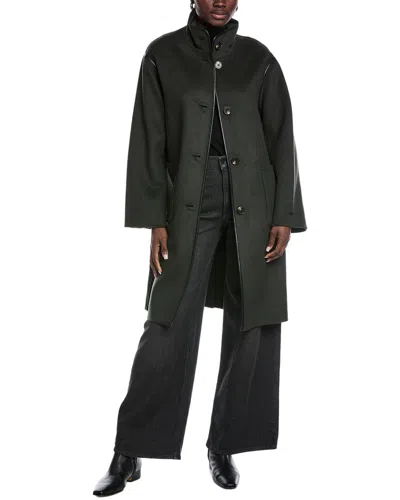 Tahari Sydney Long Wool-blend Coat In Green