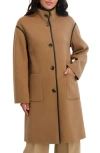 Tahari Sydney Wool Blend Longline Coat In Brown