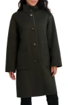 Tahari Sydney Wool Blend Longline Coat In Green