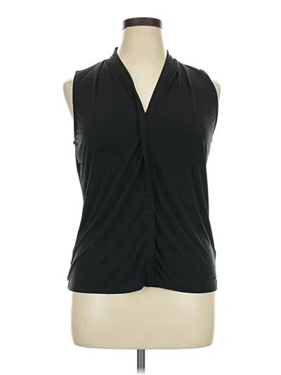 Pre-owned Tahari Tank Top Black Halter Neckline Tops