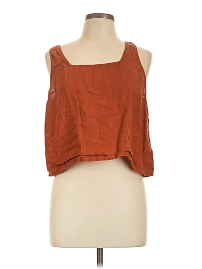 Pre-owned Tahari Tank Top Brown Strapless Neckline Tops