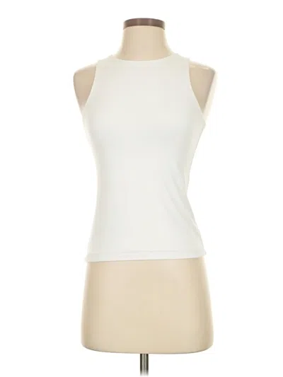 Pre-owned Tahari Tank Top Ivory Halter Neckline Tops In White