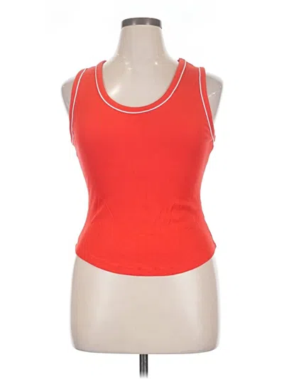Pre-owned Tahari Tank Top Orange Halter Neckline Tops