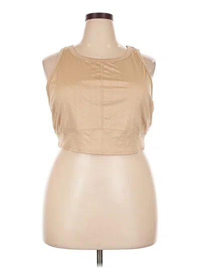 Pre-owned Tahari Tank Top Tan Halter Neckline Tops