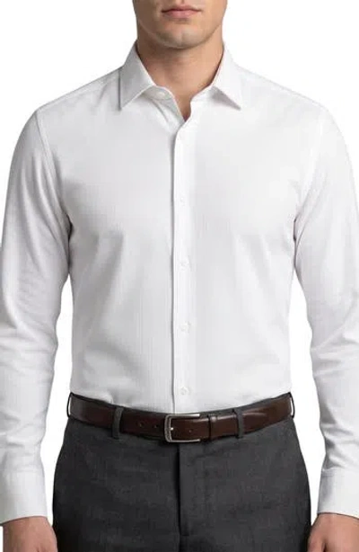 Tahari Textured Cotton Dress Shirt In White