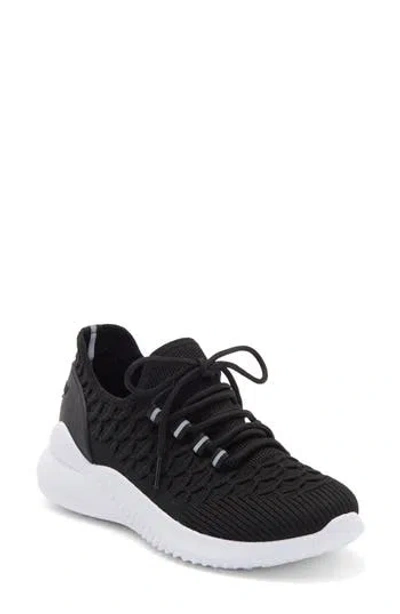 Tahari Textured Knit Sneaker In Black