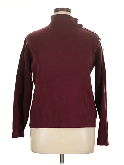 Pre-owned Tahari Turtleneck Sweater In Burgundy