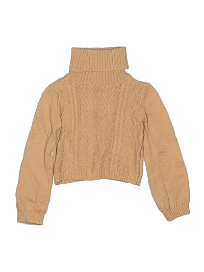 Pre-owned Tahari Kids' Turtleneck Sweater In Tan
