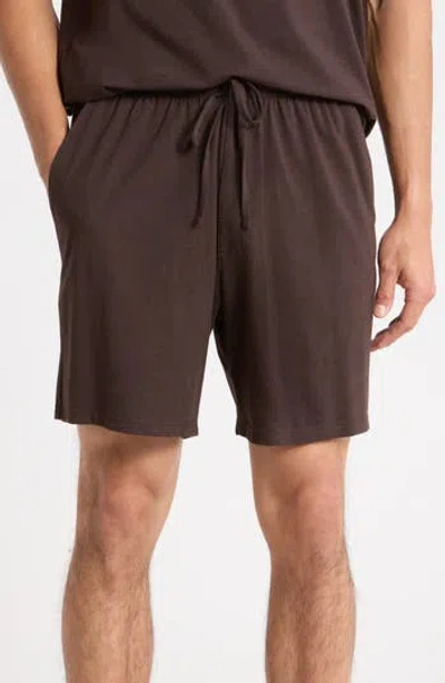 Tahari Ultimate Comfort Pajama Shorts In Chocolate