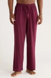 Tahari Ultimate Comfort Sleep Pants In Burgundy