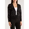 Tahari V-neck Crop Cardigan In Black