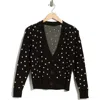 Tahari V-neck Crop Cardigan In Black